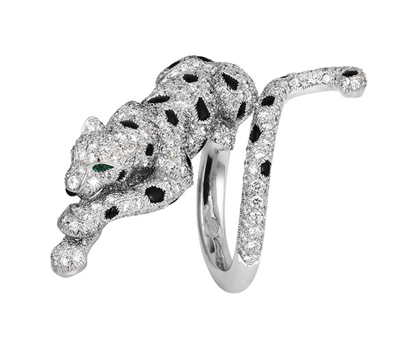 Cartier 頂級珠寶系列美洲豹造型戒指,5,850,000元。